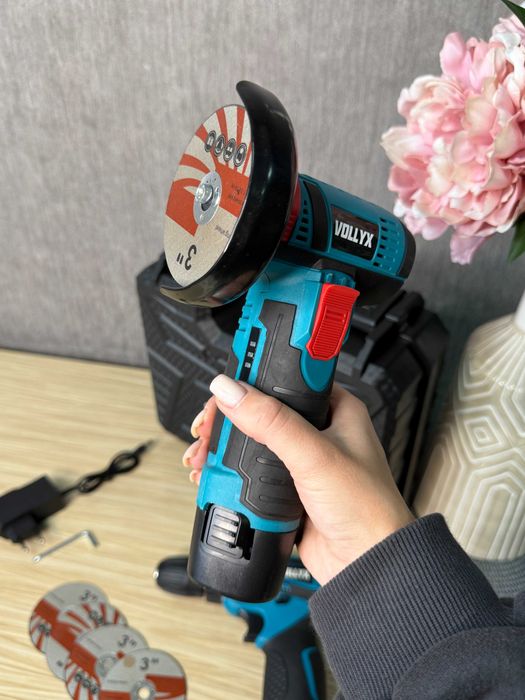 Набор 2в1 Болгарка + Шуруповерт + 5 дисков / Набор инструментов