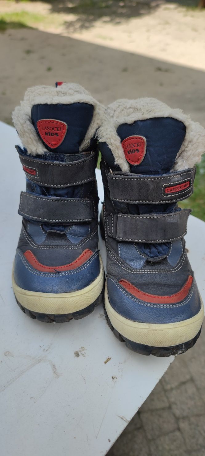 Buty/ kozaki skórzane zimowe dla chlopca  Lasocki - i rozmiar 28