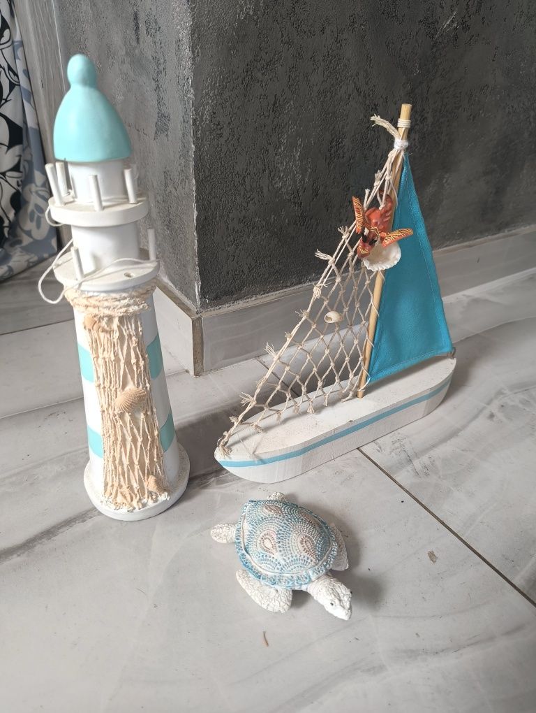 Zestaw do pokoju dziecka ozdoby łódka lampa morska