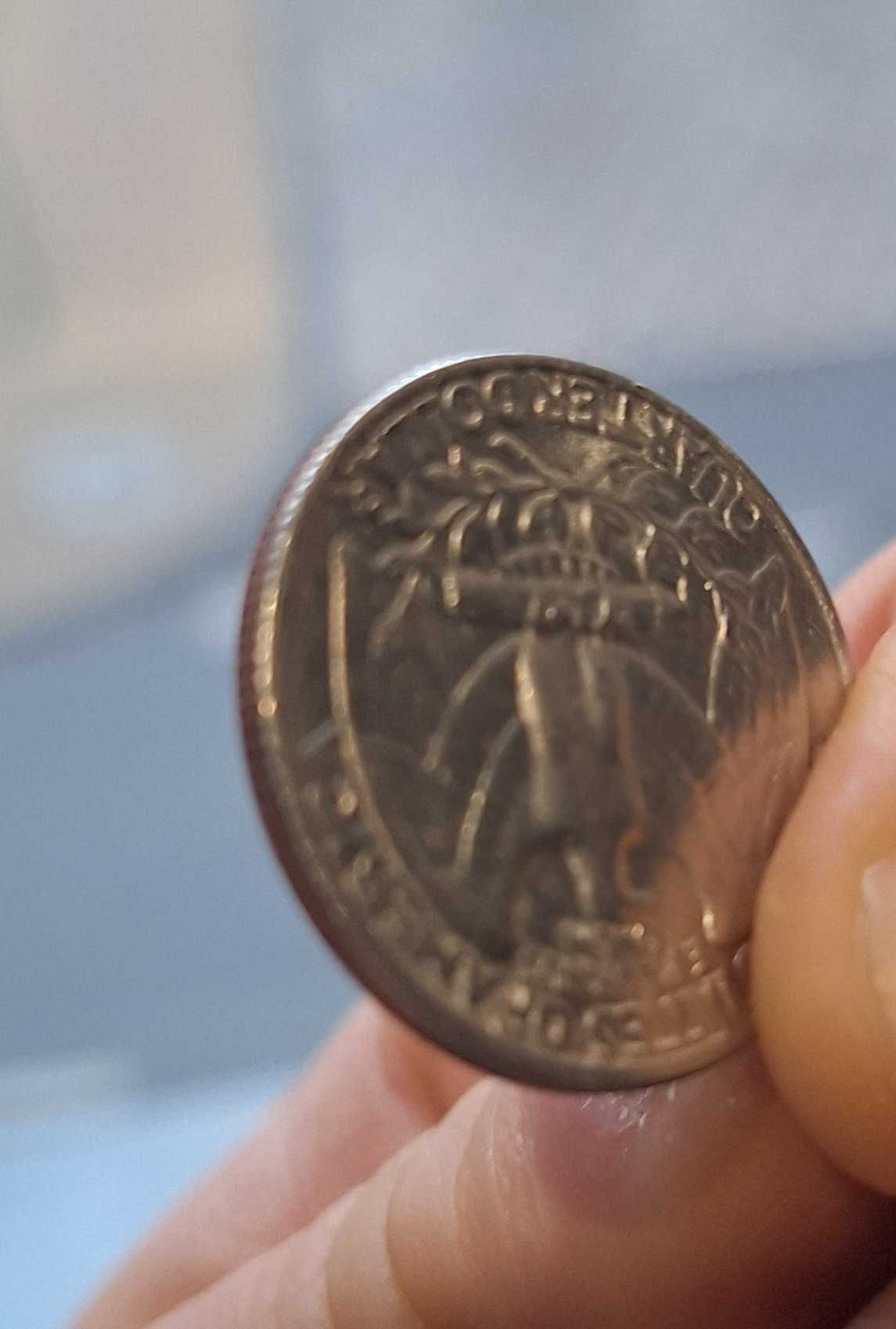 Moneta quarter dollar 3szt. z błędem menniczym obrót o 180' odwrotka