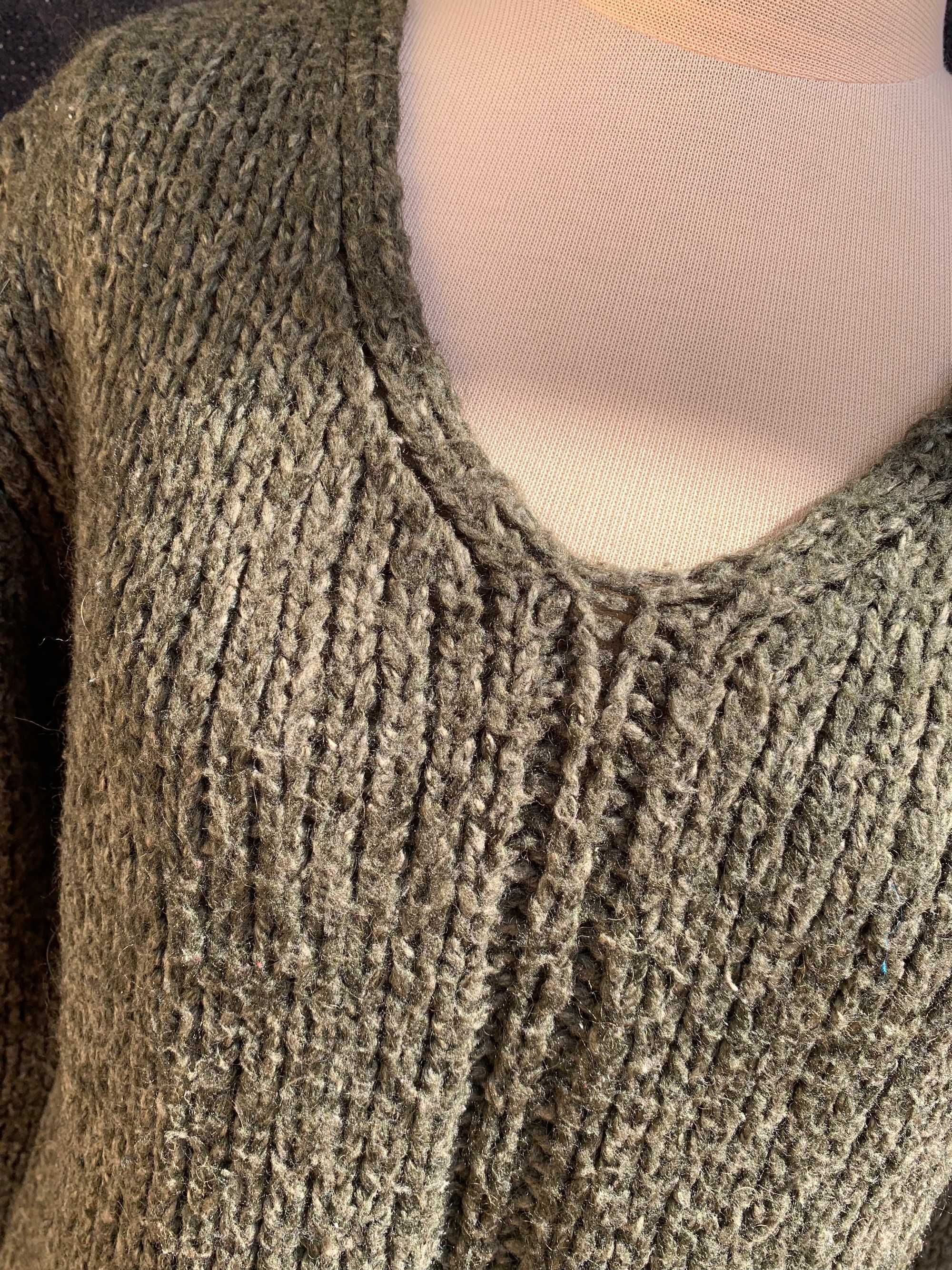 Gruby wełniany sweter khaki Vero Moda , rozm L