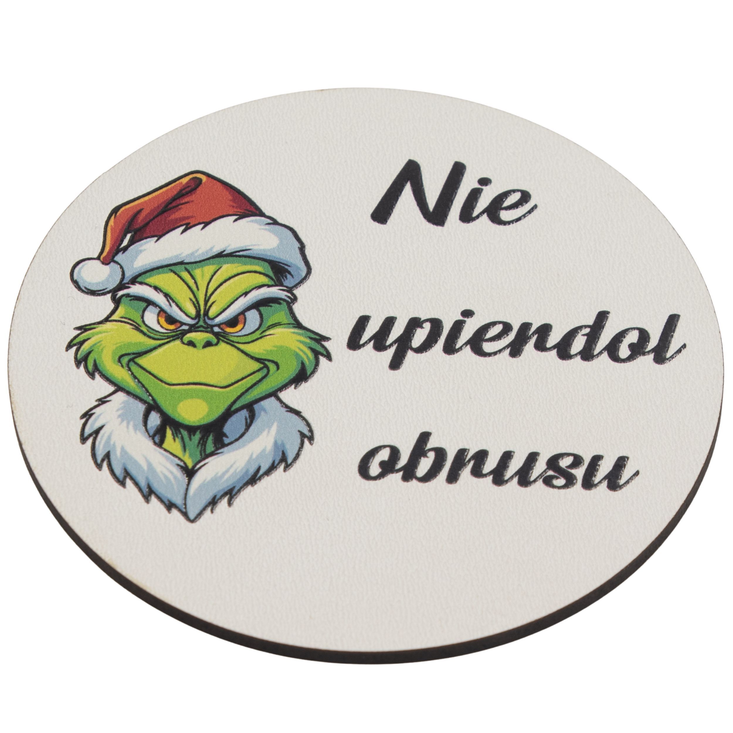 Zestaw Kubek i Podkładka pod kubek GRINCH zestaw świąteczny na stół
