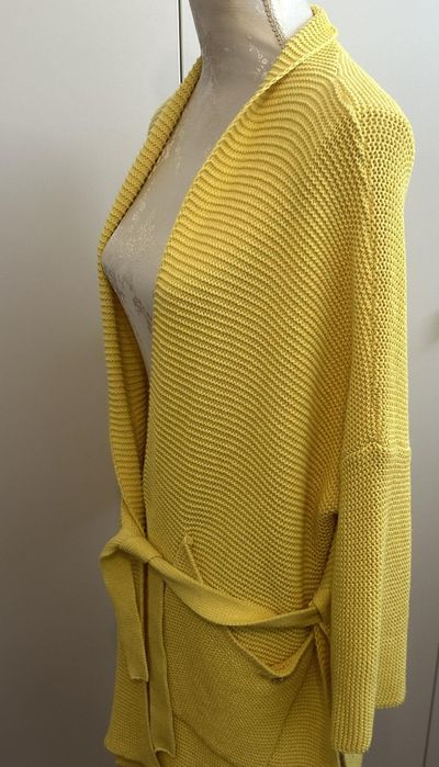 Kardigan Ilpiu sweterek zółty r. M bawełna i akryl