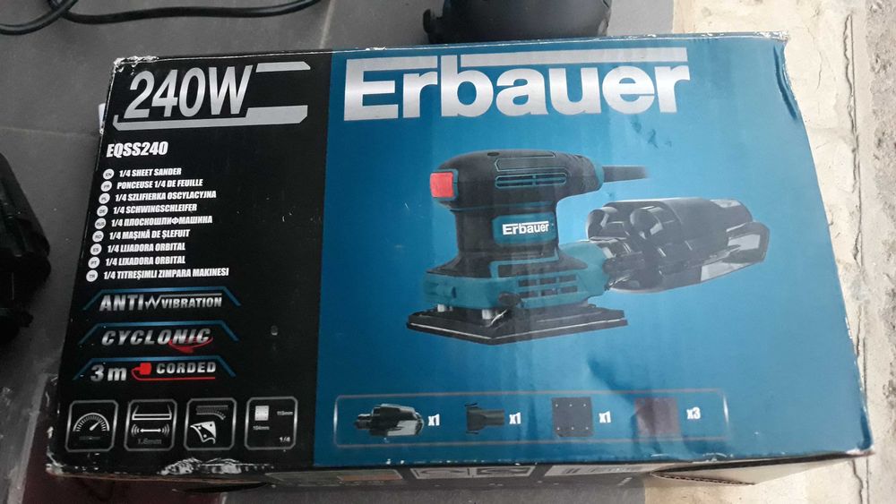 Szlifierka oscylacyjna Erbauer eqss240 z torbą i akcesoriami 240 Wat
