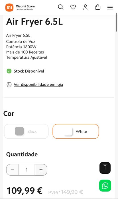 Airfryer Fritadeira Xiaomi Smart Air Fryer 6.5L com utensilios xiaomi