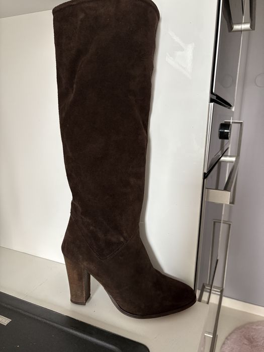 Brązowe botki,  kozaki za kolano Mango r.40-01