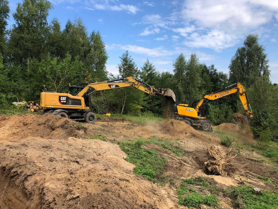Prace ziemne wykopy, usługi utwardzanie placów budowy dróg dojazdowych