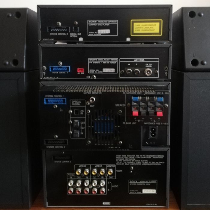 Aparelhagem Sony MHC6600 e colunas SS-H6600, de 1991