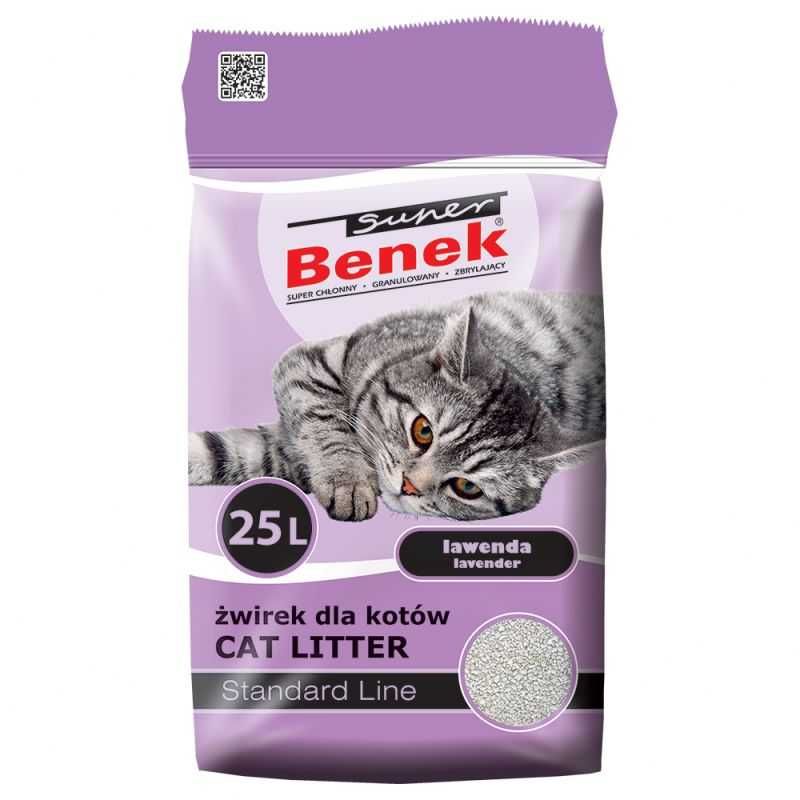 Żwirek dla kota Super Benek Lawenda Standard Line 25l okazja