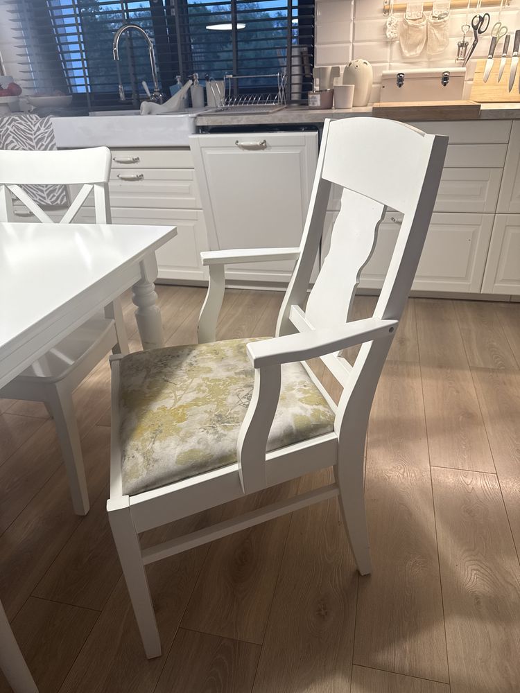 Stół i krzesła 8 szt. Ikea ingatorp ingolf + krzesło dla dziecka ikea