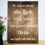 Tabliczka ta świeca płonie ozdoba boho rustykalna ślub wesele
