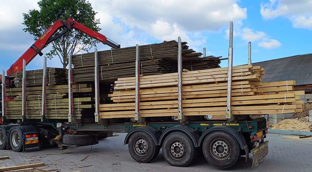Więźba dachowa impregnowana transport drewno konstrukcyjne tartak wywi