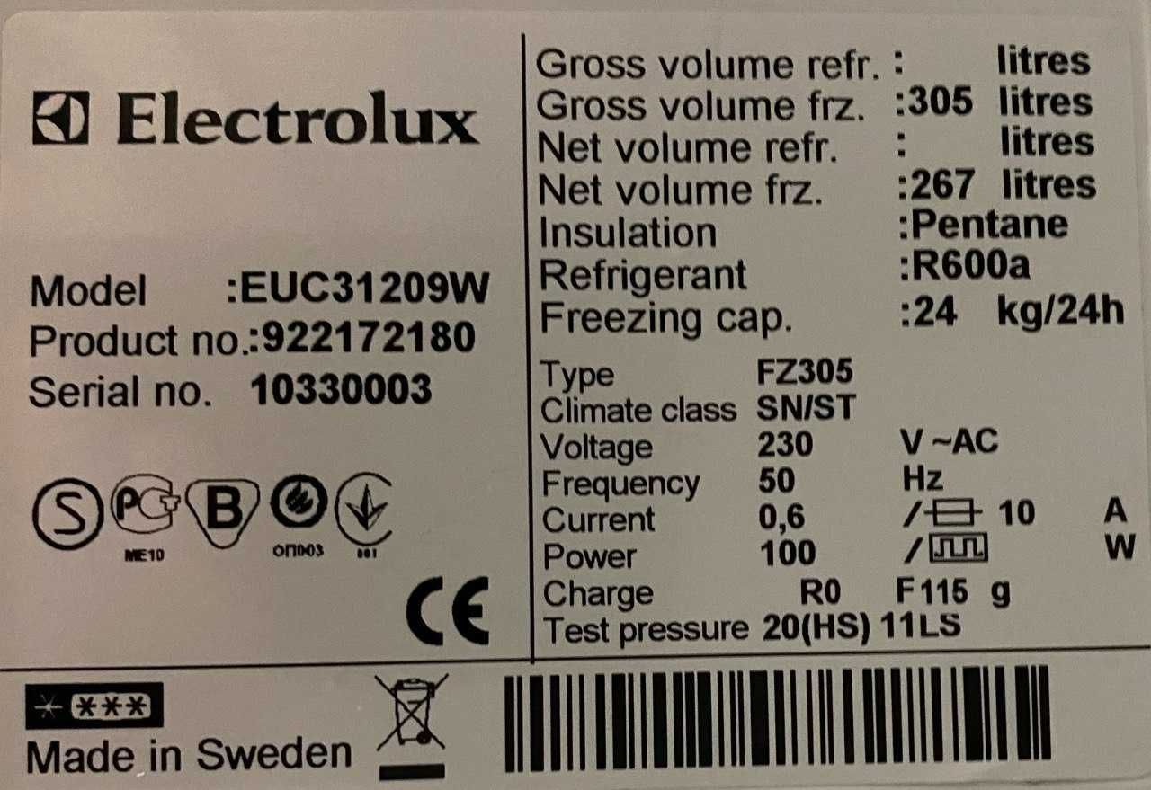 Холодильник Electrolux EUC31209W ( 175 см) з Європи