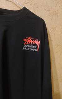 Чорний лонгслів Stussy Dover Street Market London Logo унісекс Стусси