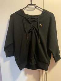 czarna bluza puma rekaw 3/4 wiazana