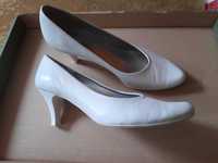 buty ślubne białe 40 skórzane
