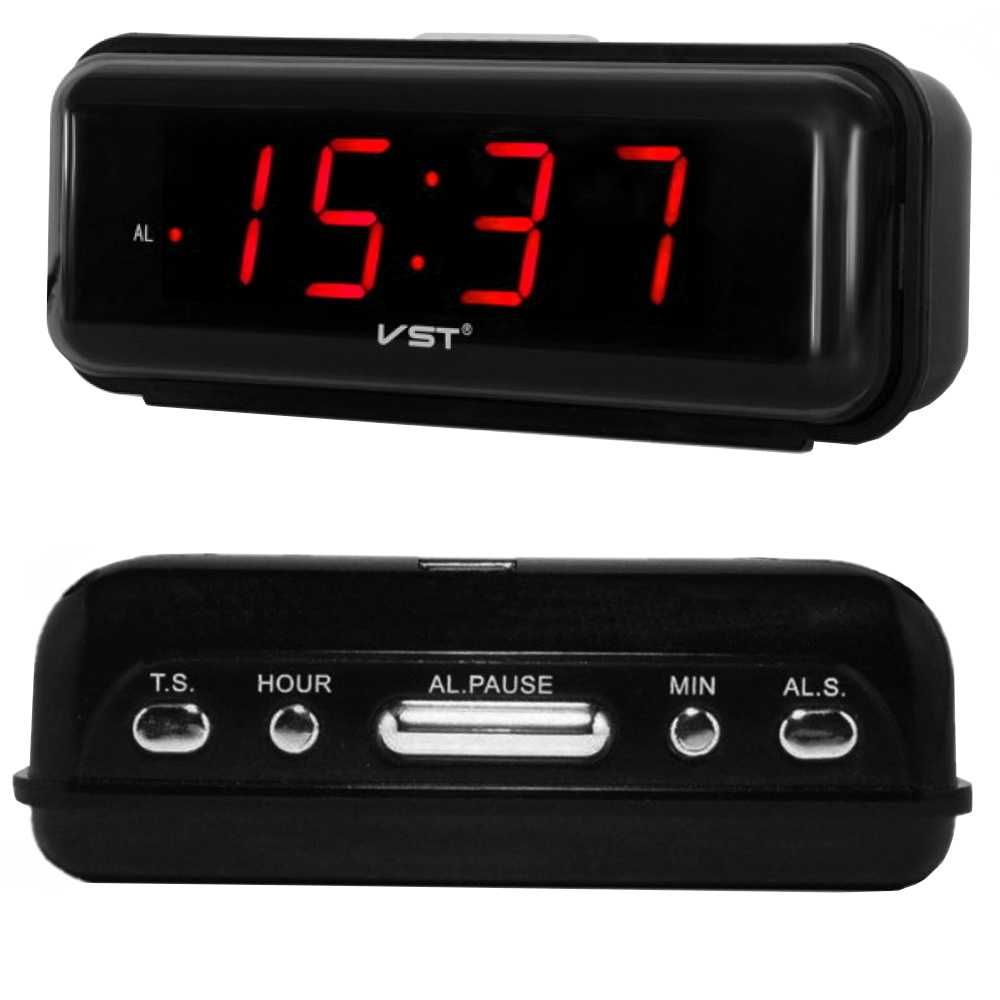 Budzik zegar elektroniczny sieciowy LED alarm