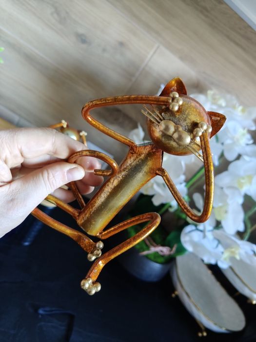 Zestaw 3 szt Kotki metalowe nie widzę nie słyszę nie mówię