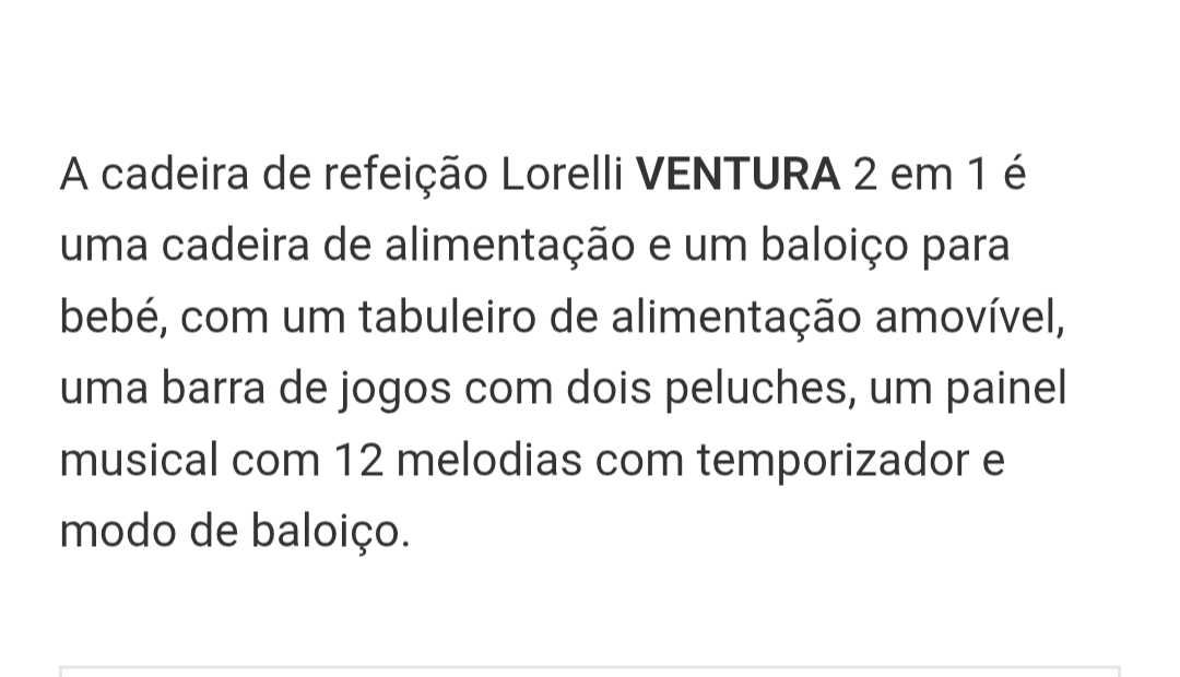 Cadeira refeição bebé