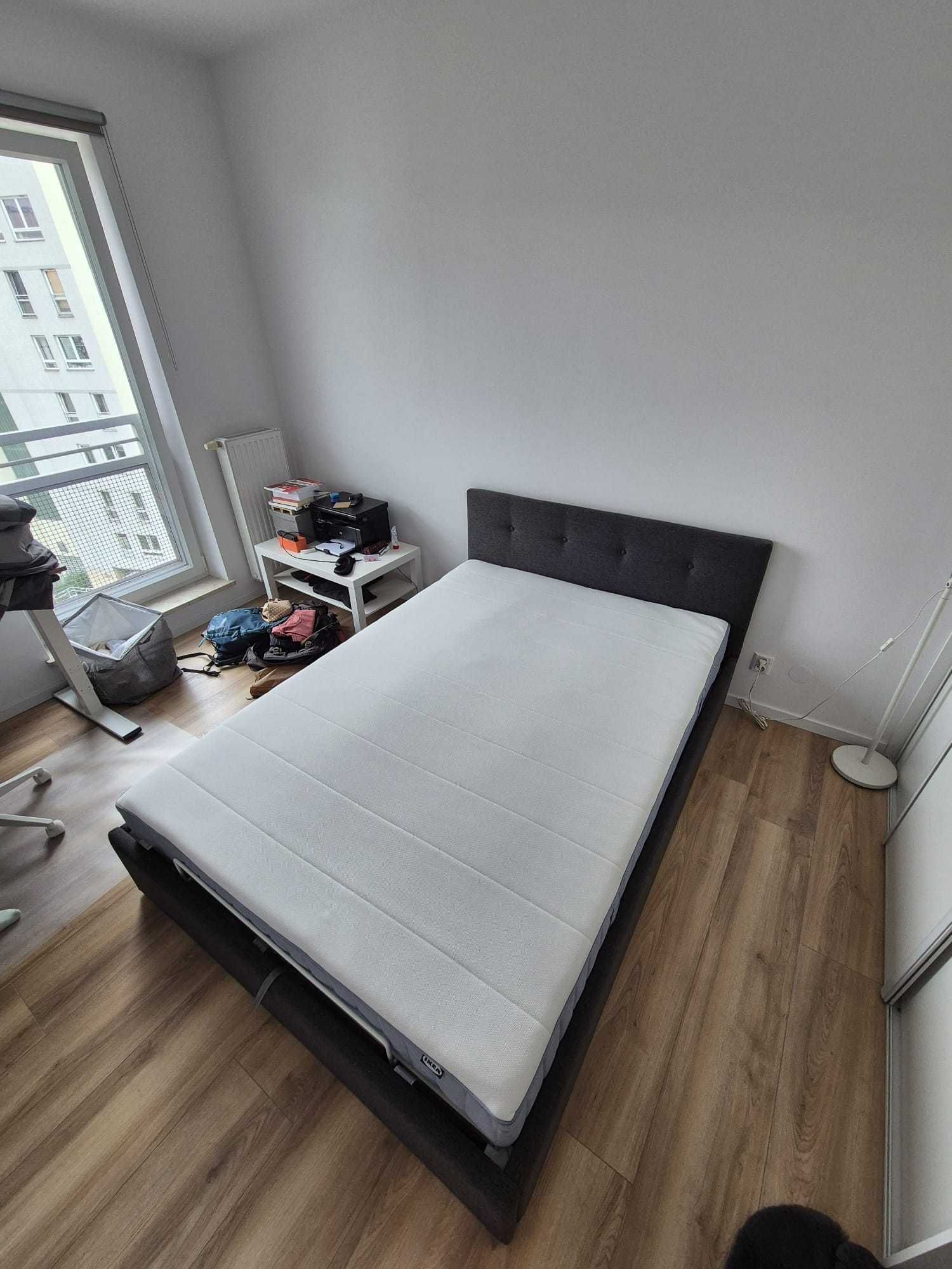 Ikea Bjorbekk Łóżko z pojemnikiem  + materac VESTERÖY - stan jak nowe!