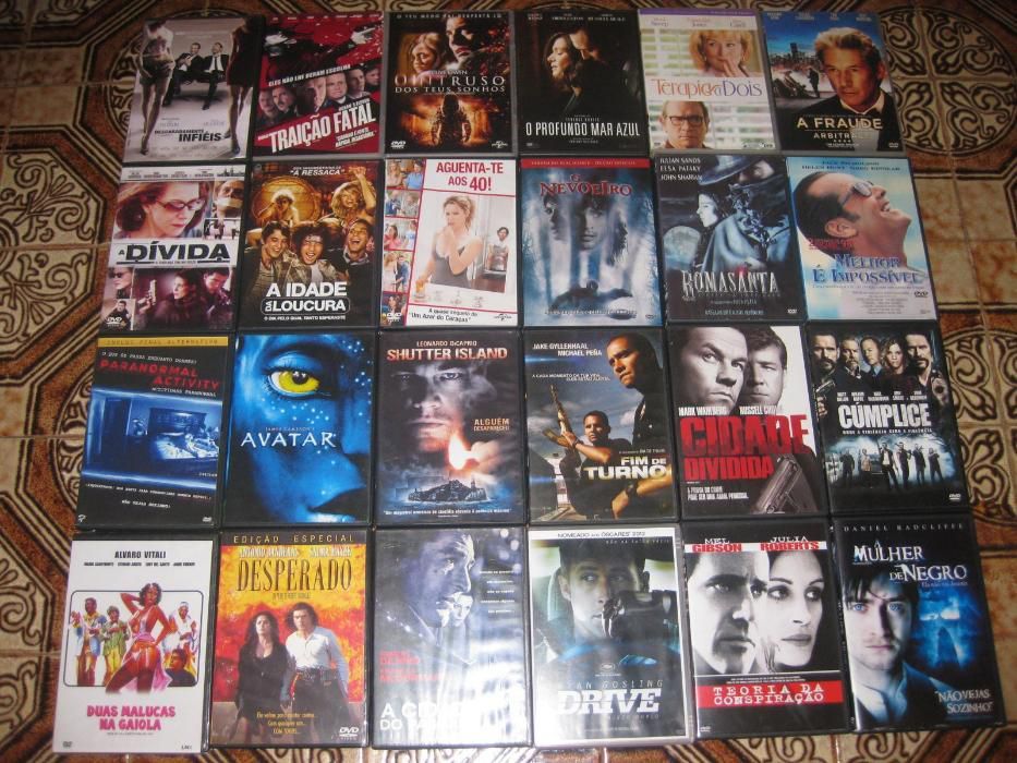 Excelente lote de 24 DVDs de vários géneros.