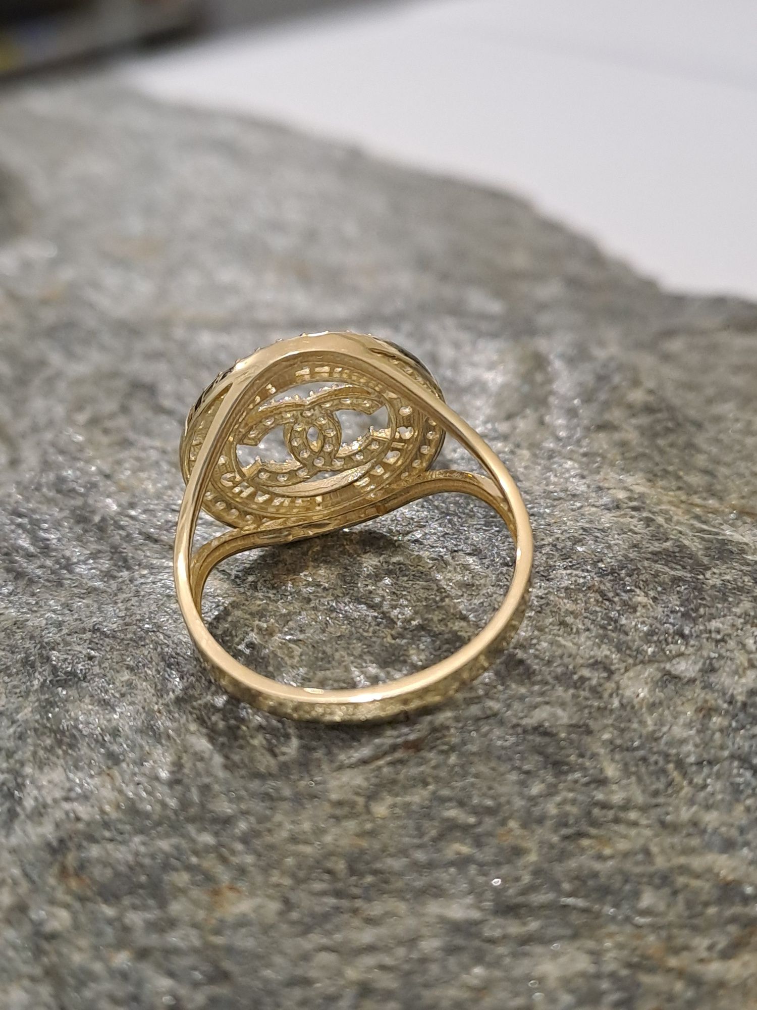 Złoty pierścionek Chanel Okrągły 585 Nowy roz.20
