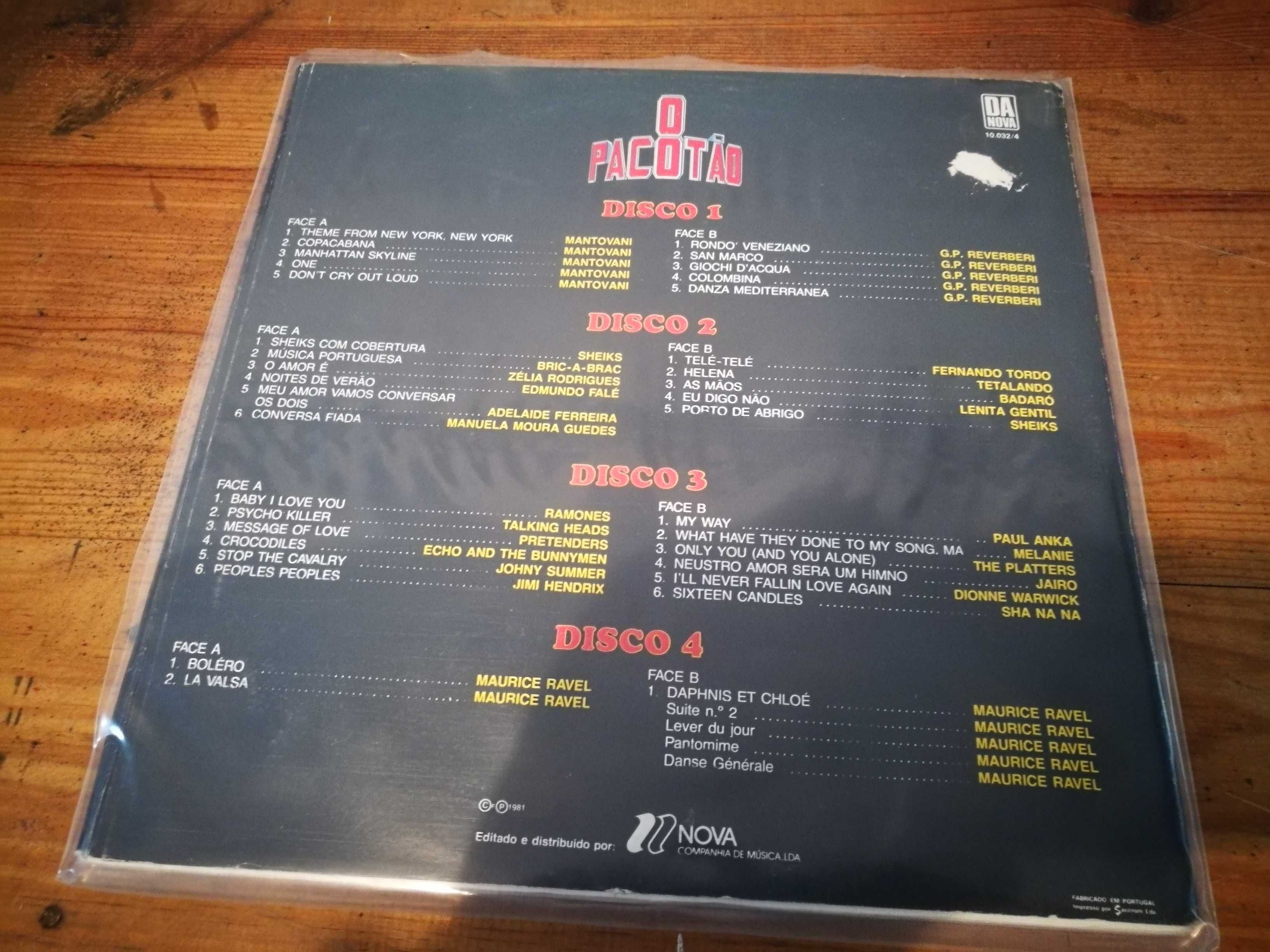 VARIOUS-O Pacotão -(Sheiks,Ramones,T Heads, E and Bunny,J Hendrix)4XLP