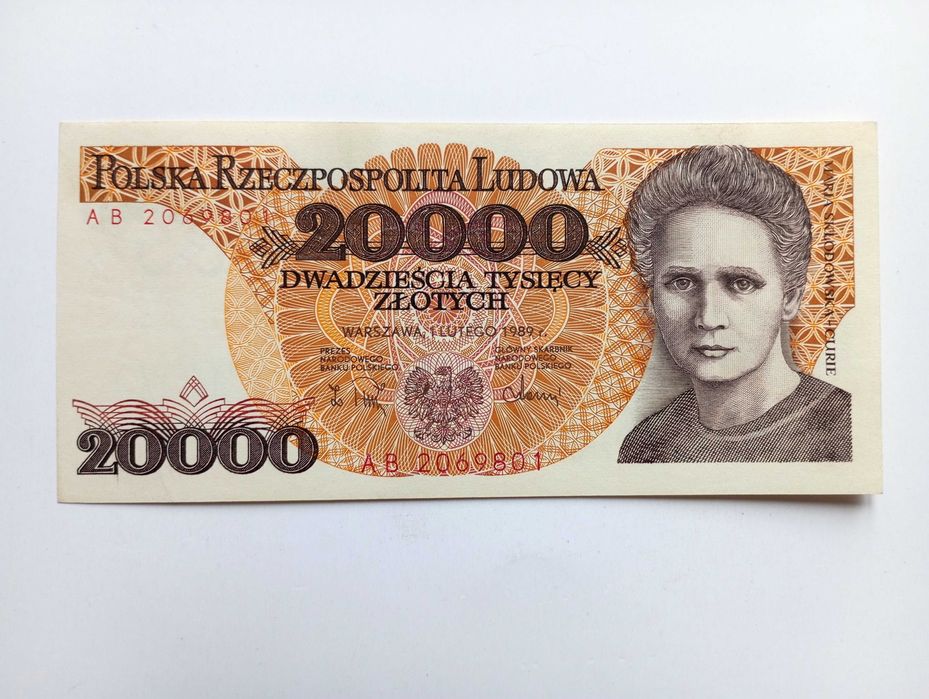 20000 zł 1989  - AB -  st. UNC-