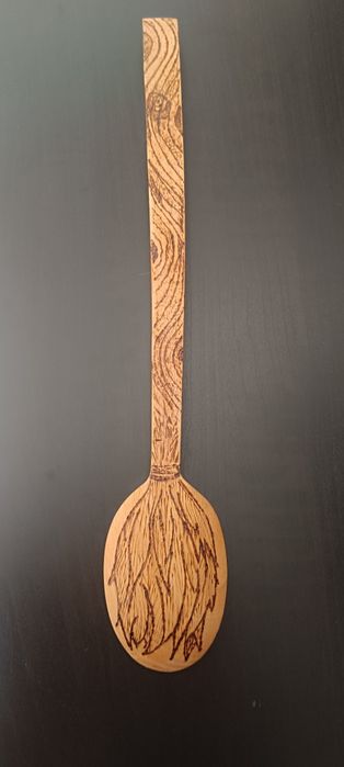Colher de pau gravada artesanalmente - Wicca