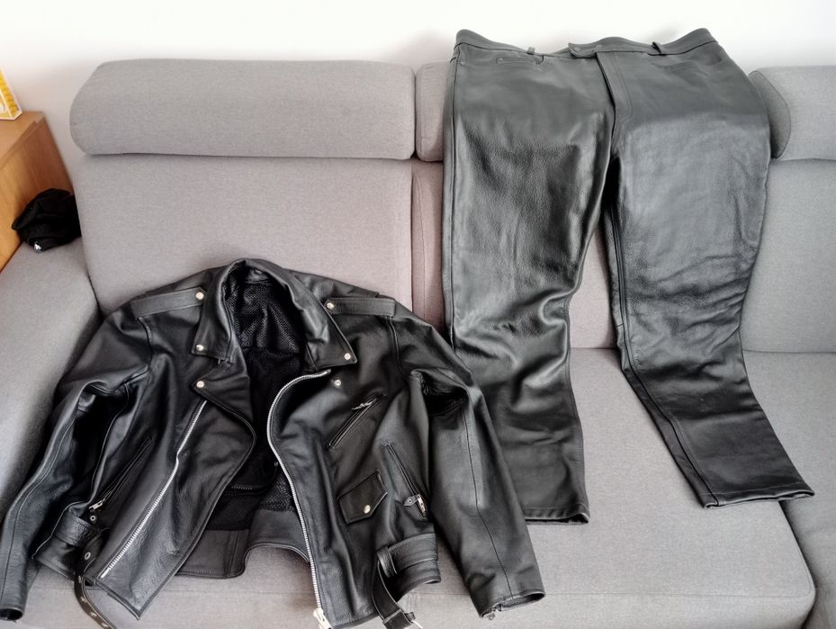Kombinezon motocyklowy duży, skóra, kurtka, spodnie.