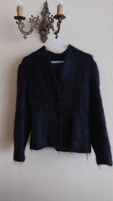 Marynarka czarna kudłata S Ręcznie szyta