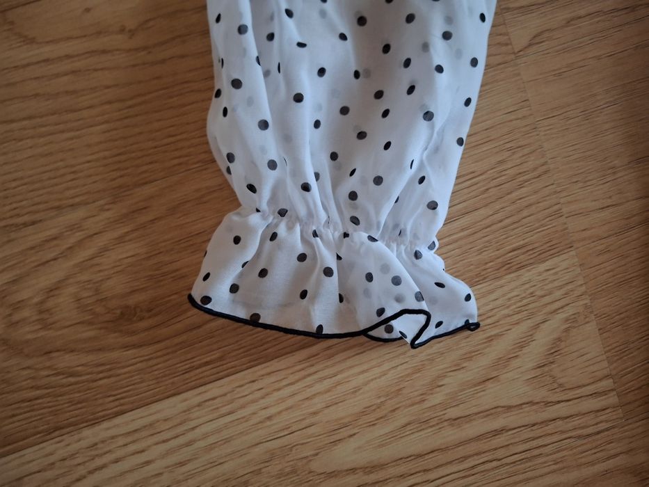 Mohito Piekna Sukienka Grochy! Biała! Falbanki! Hiszpanka! Roz.42!