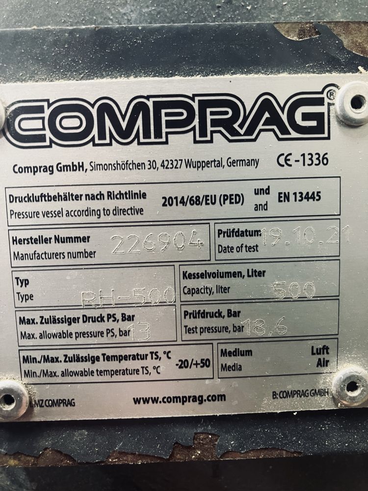 Kompresor śrubowy Comprag ARD-1510, 500L 15KW, NOWY
