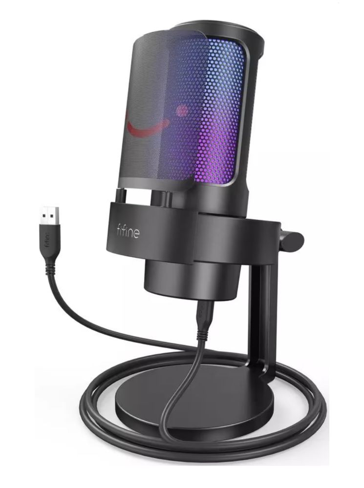 Мікрофон ігровий Ampligame Fifine A8 з RGB підсвіткою
