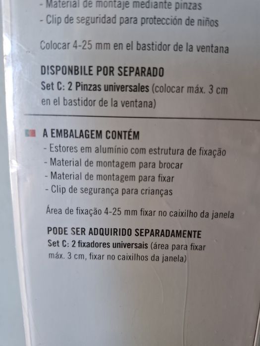 Dois estores venezianas em alumínio branco NOVOS