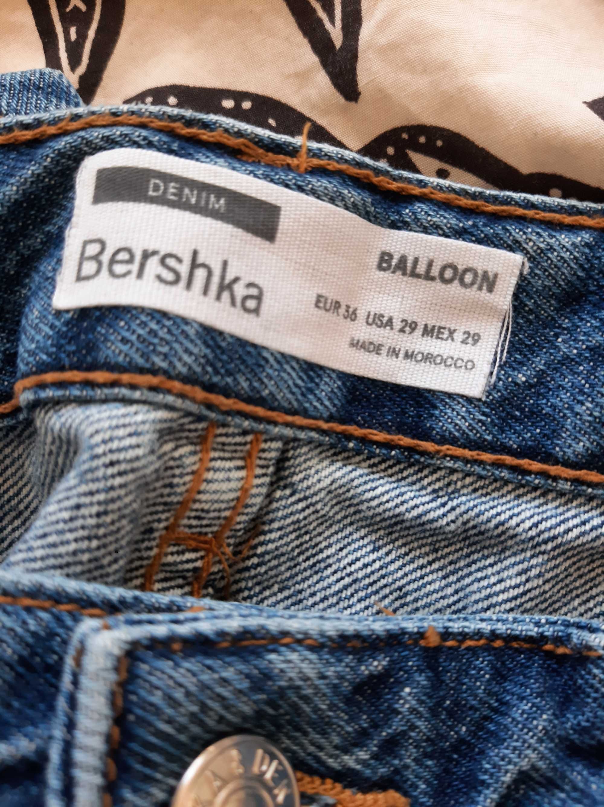 Jeansy Bershka Balloon EUR36/S Jak nowe