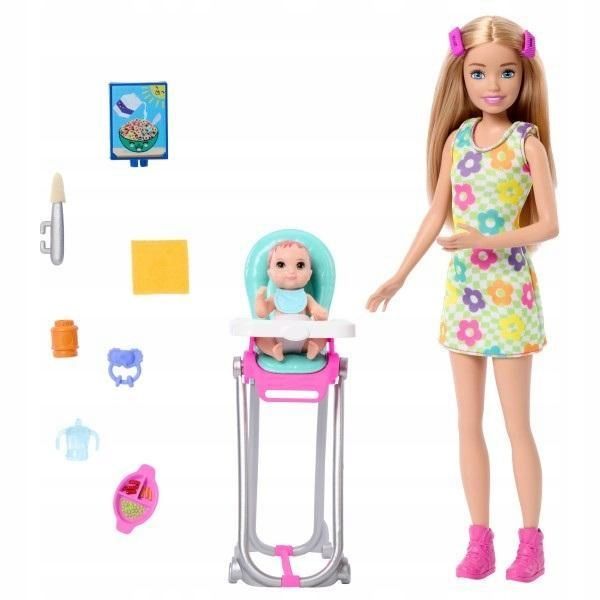 Barbie Opiekunka Karmienie Maluszka Htk35, Mattel