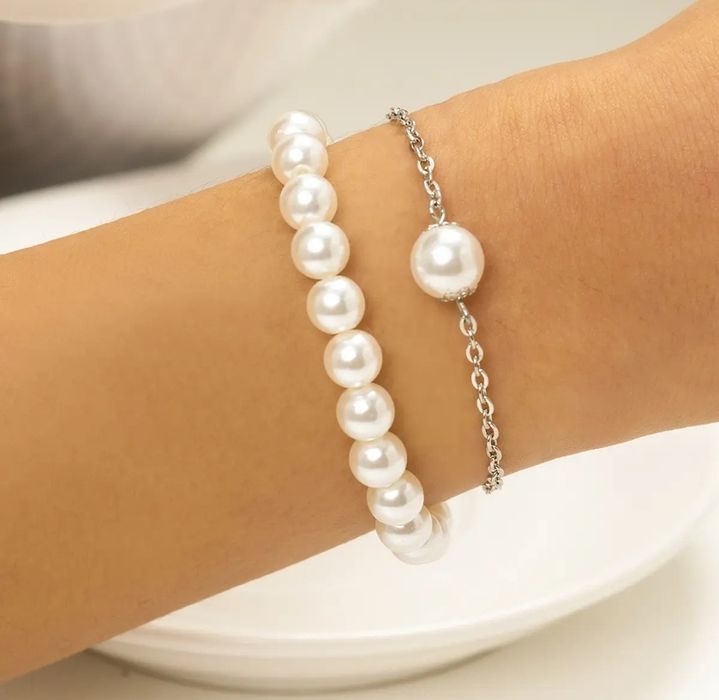 Модний подвійний перлинний браслет