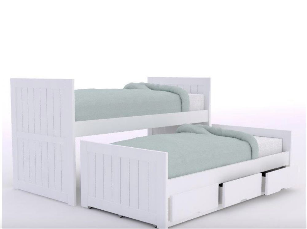Cama Rincão Tripla OU 2 Camas Individuais + 2 colchoes lacado branco