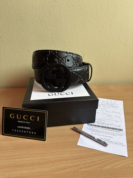 Pasek Gucci Belt Double G Black