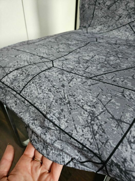 Pokrowce na krzesła elastyczne 4 sztuki wzór szary