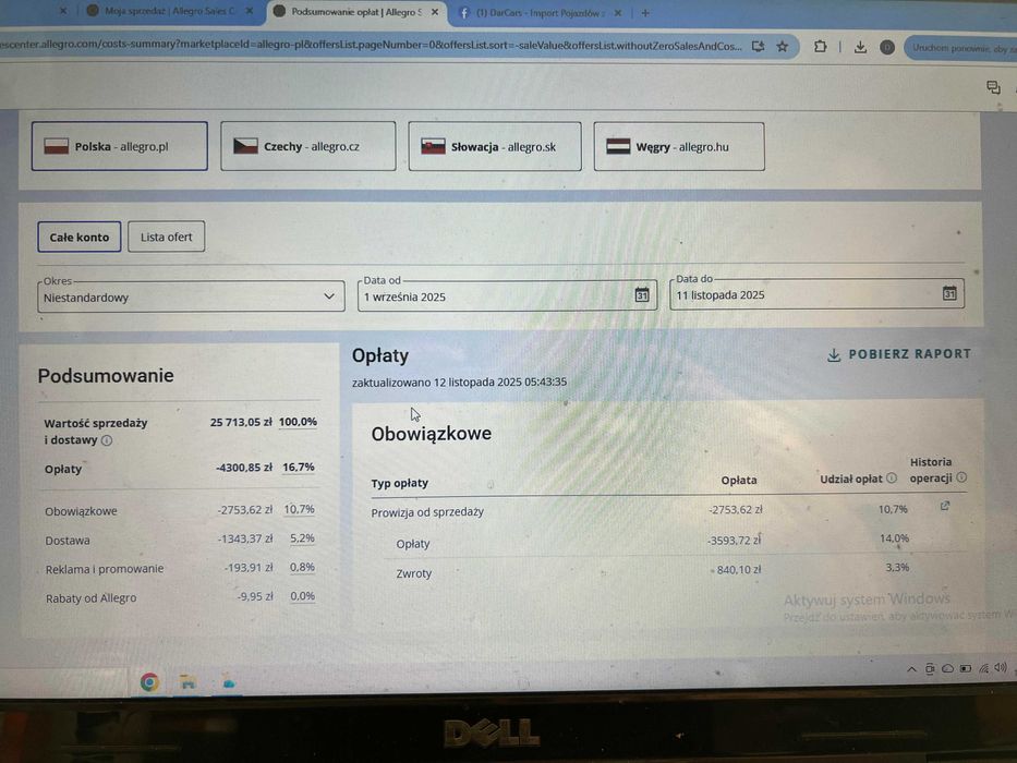 Sprzedam hurtowo asortyment z sklepu internetowego allegro.