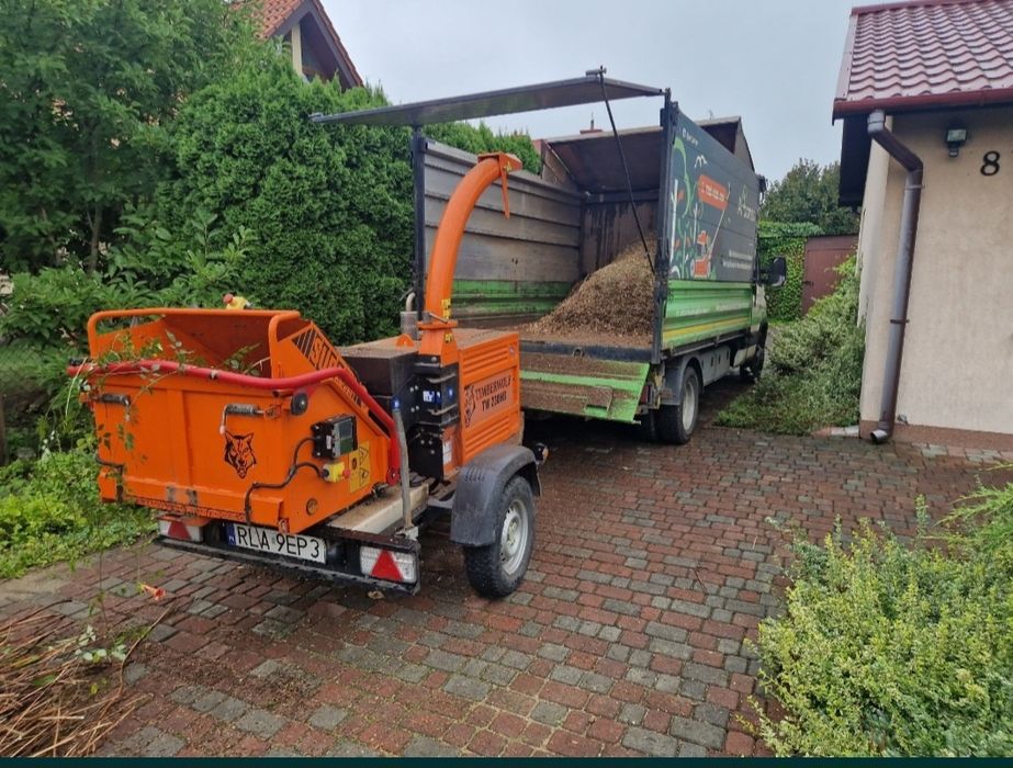 Wycinka drzew i krzewów, usługi rębakiem, usługi glebogryzarką, zwyżka