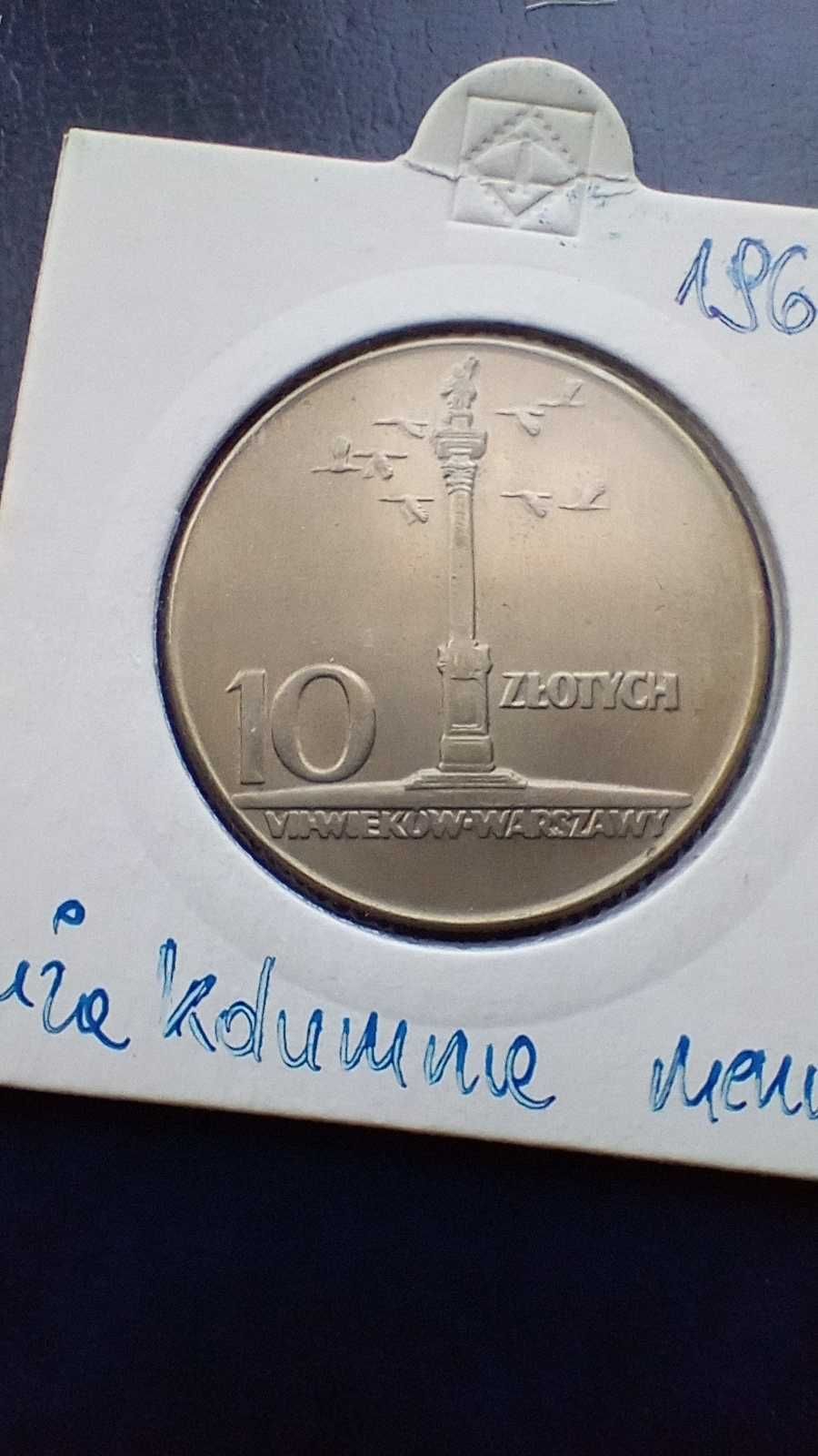 Stare monety 10 złotych 1965 Kolumna PRL stan menniczy