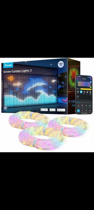 GOVEE Kurtyna LED 4.5x2m RGBIC zmiana kolorów IP65 Alexa 1560 LED

Sta