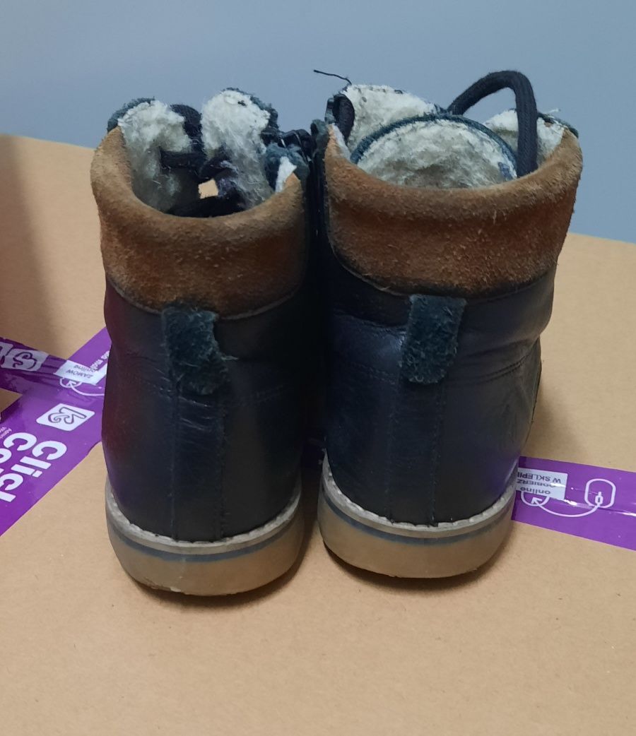 Zimowe ocieplane wełną buty dzieciece emel E2552M-22 rozmiar 27