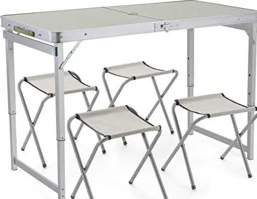 Стол складной усиленный с 4 стульями для пикника. Раскладной столик