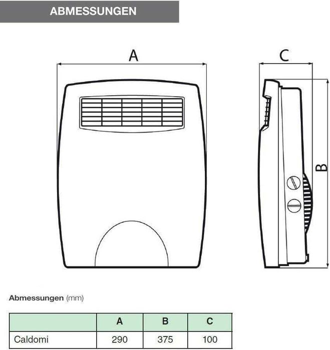 Vortice Caldomi 2000W Grzejnik konwekcyjny