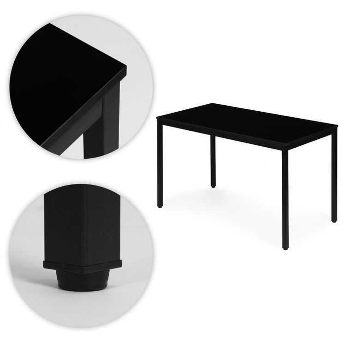 NOWY Czarny Stół Z Krzesłami Do Jadalni Kuchni Salonu Stolik i Krzesła