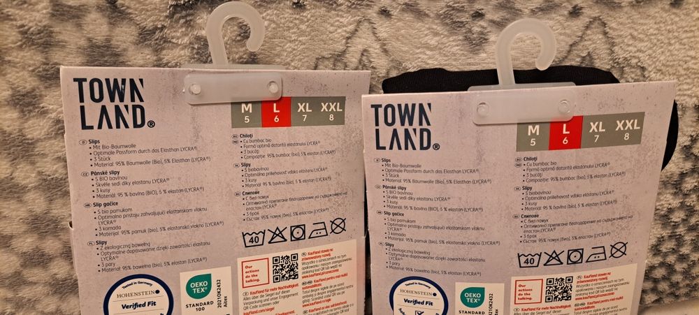 Nowe Slipy 3pack firmy Town Land Bio Bawełna w rozmiarze L